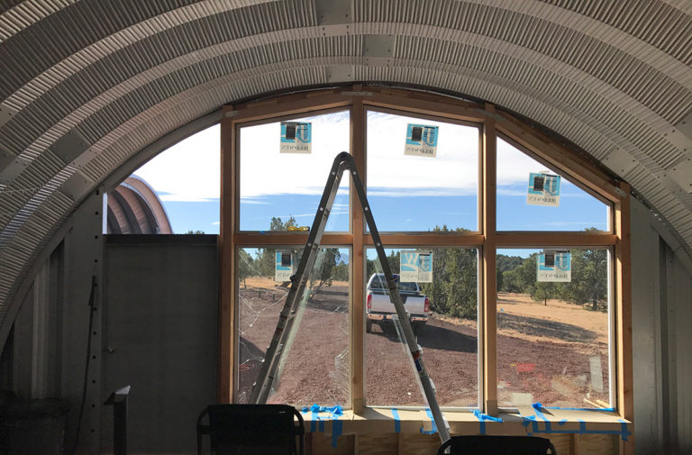 Quonset Hut House: End Wall Windows Completed - Clever Moderns