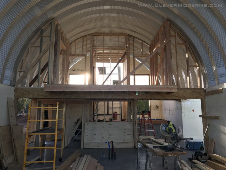 Quonset Loft House Interior Framing - Clever Moderns