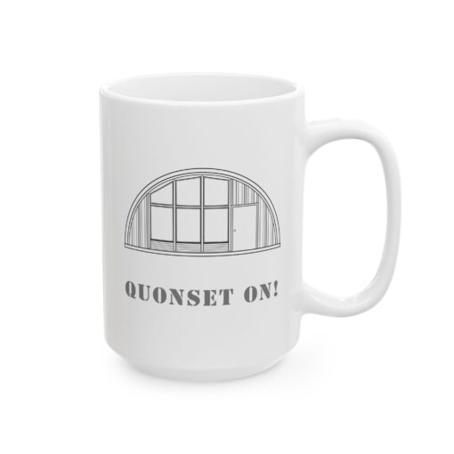 Quonset On! Two-sided Black & White Ceramic Mug - Image 4