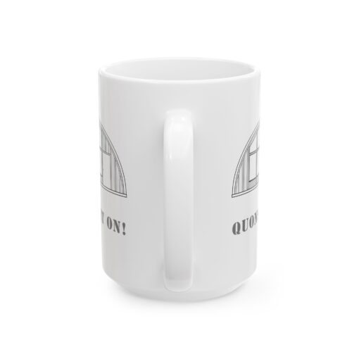 Quonset On! Two-sided Black & White Ceramic Mug - Image 3